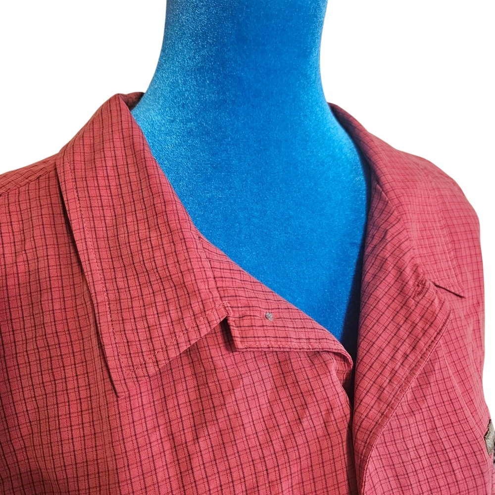 Columbia Red Checkered Men's Shirt XXL Short Sleeve Button Down - Picture 3 of 7